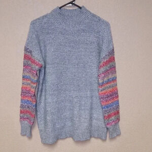 Hem & Thread Highneck Multicolored Sweater Size Small